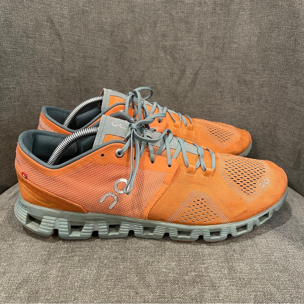 On Running Men's Cloud X Orange Casual Athletic Sneakers - M 11.5